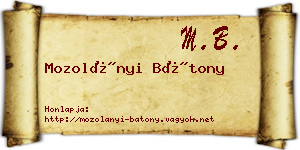Mozolányi Bátony névjegykártya